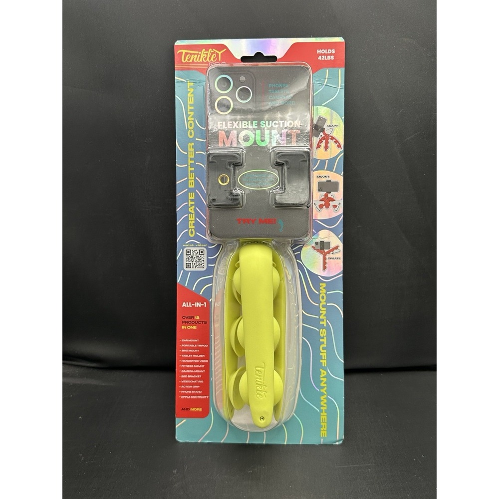 Tenikle 360‎ Flexible Suction Cup Mount Tripod for Phone, GoPro, Camera - Yellow